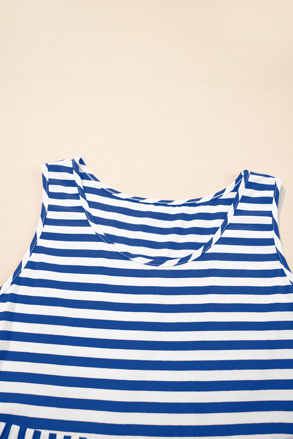 Black Stripe U Neck Sleeveless Loose Fit Mini Dress - loveforevers