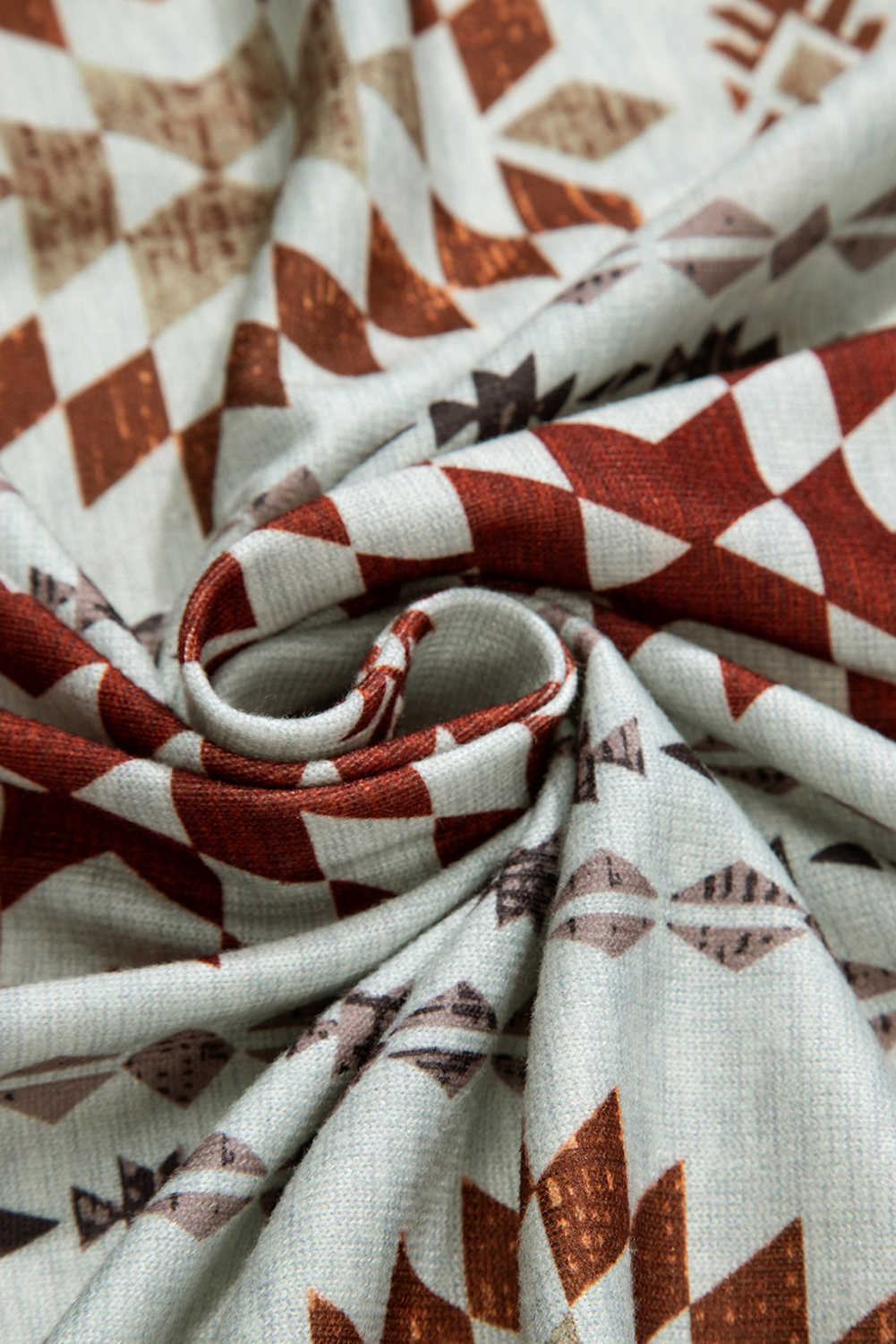 Brown Western Aztec Printed Open Front Long Cardigan - loveforevers