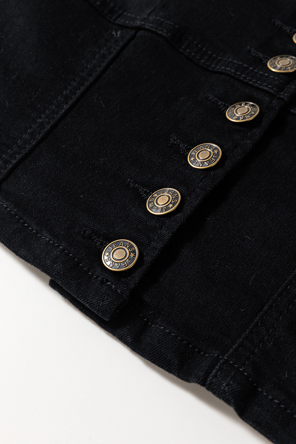 Black Acid Wash Buttoned Cropped Slim Denim Tank Top - loveforevers