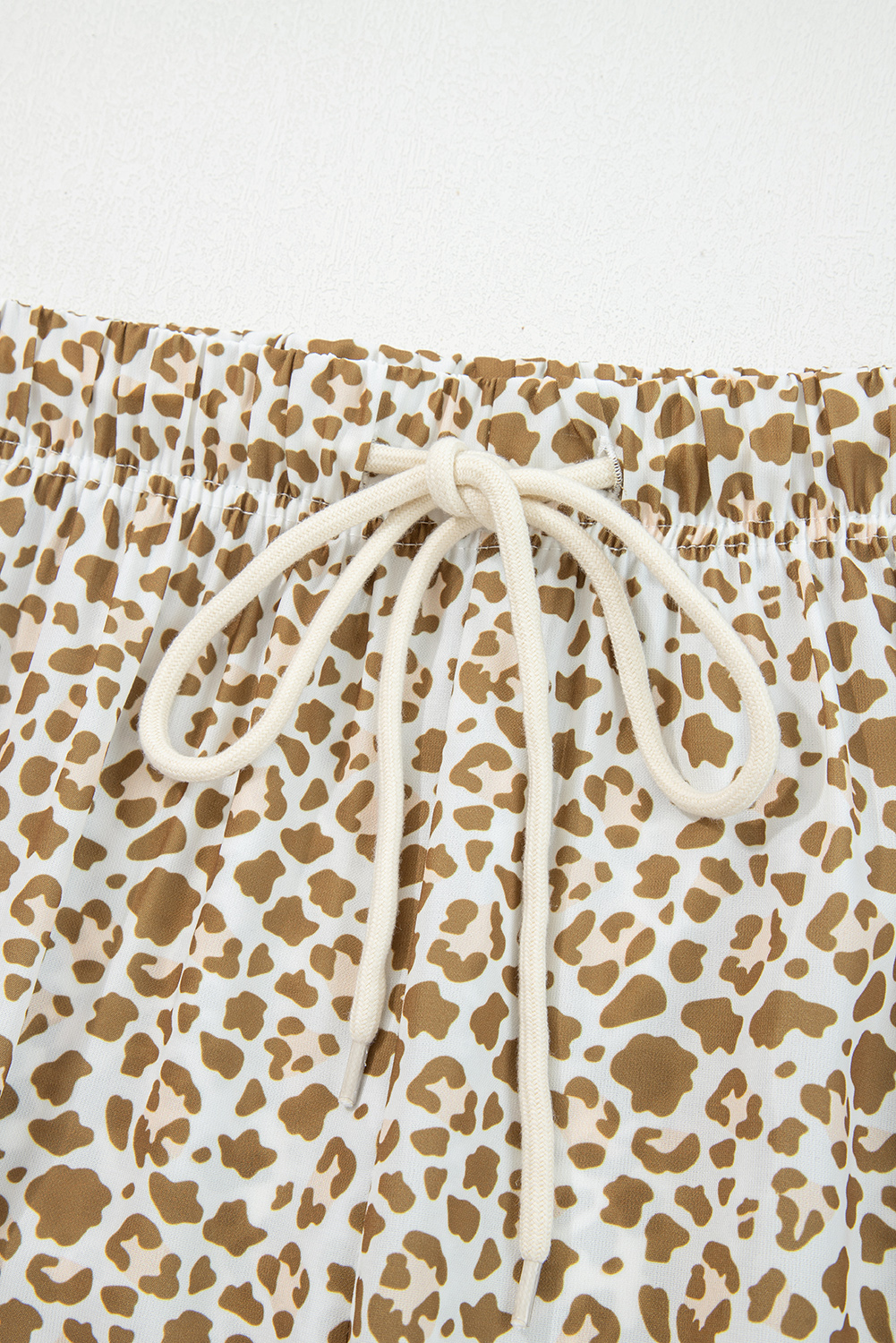 Brown Leopard Drawstring Elastic Waistband Loose Pants - loveforevers