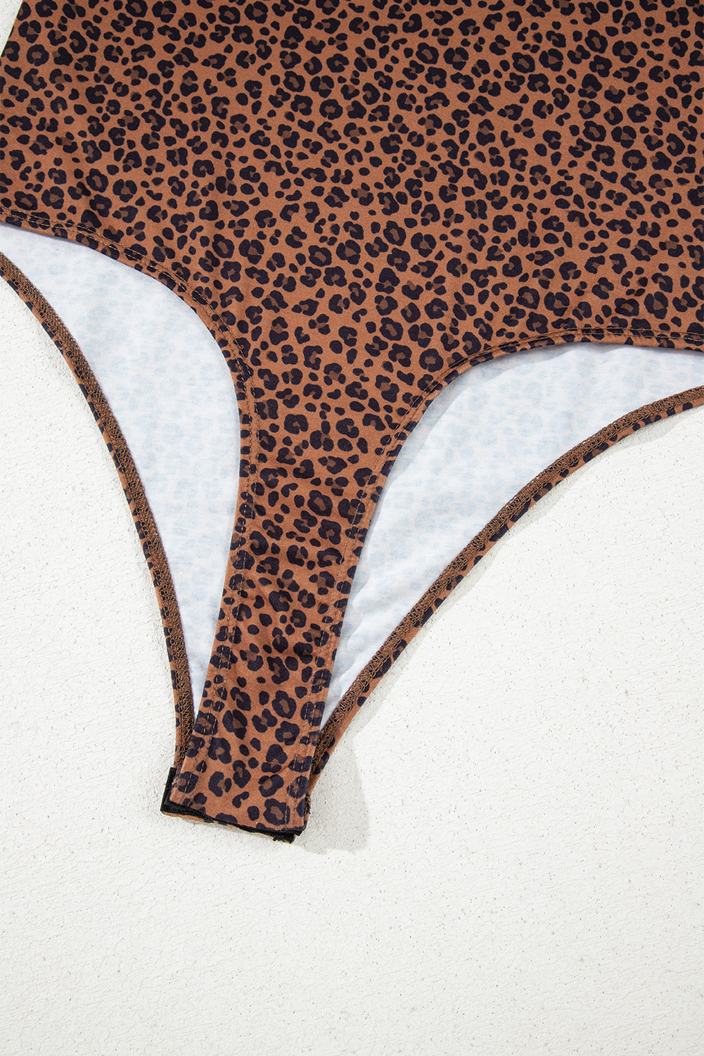 Brown Leopard Printed Sleeveless Scoop Neck Bodysuit - loveforevers