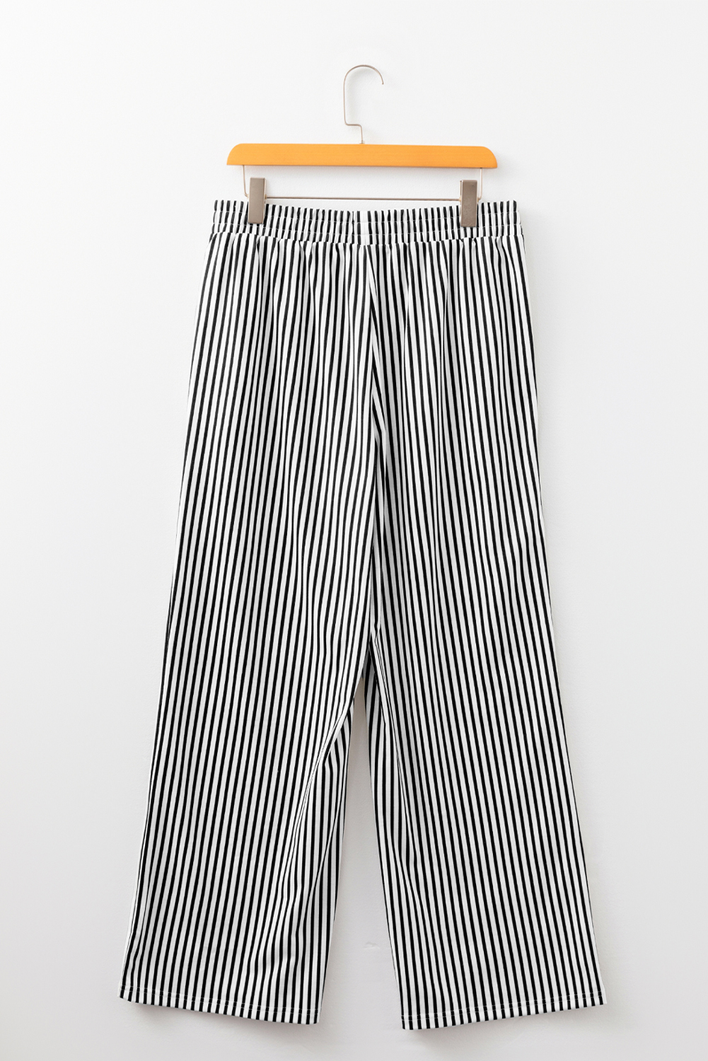 Brown Stripe Elastic High Waist Pocketed Loose Pants - loveforevers