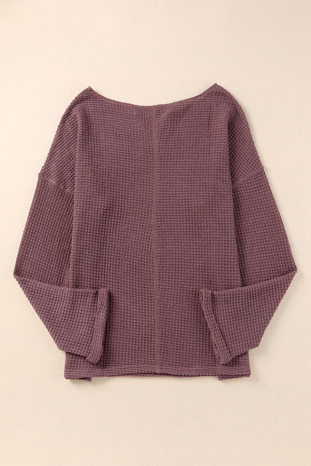 purple Waffle Knit Loose Long Sleeve Top - loveforevers