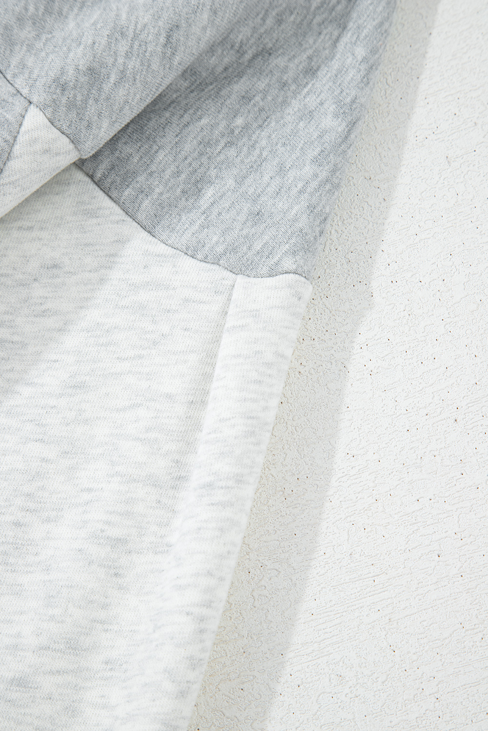 Gray Half Zipper Collared Drop Shoulder Side Slits Sweatshirt - loveforevers
