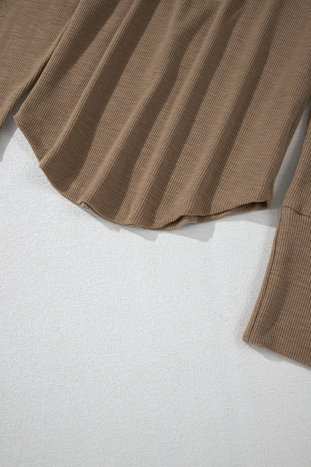 Chestnut Anglaise Broider Ribbed Long Sleeve Top - loveforevers