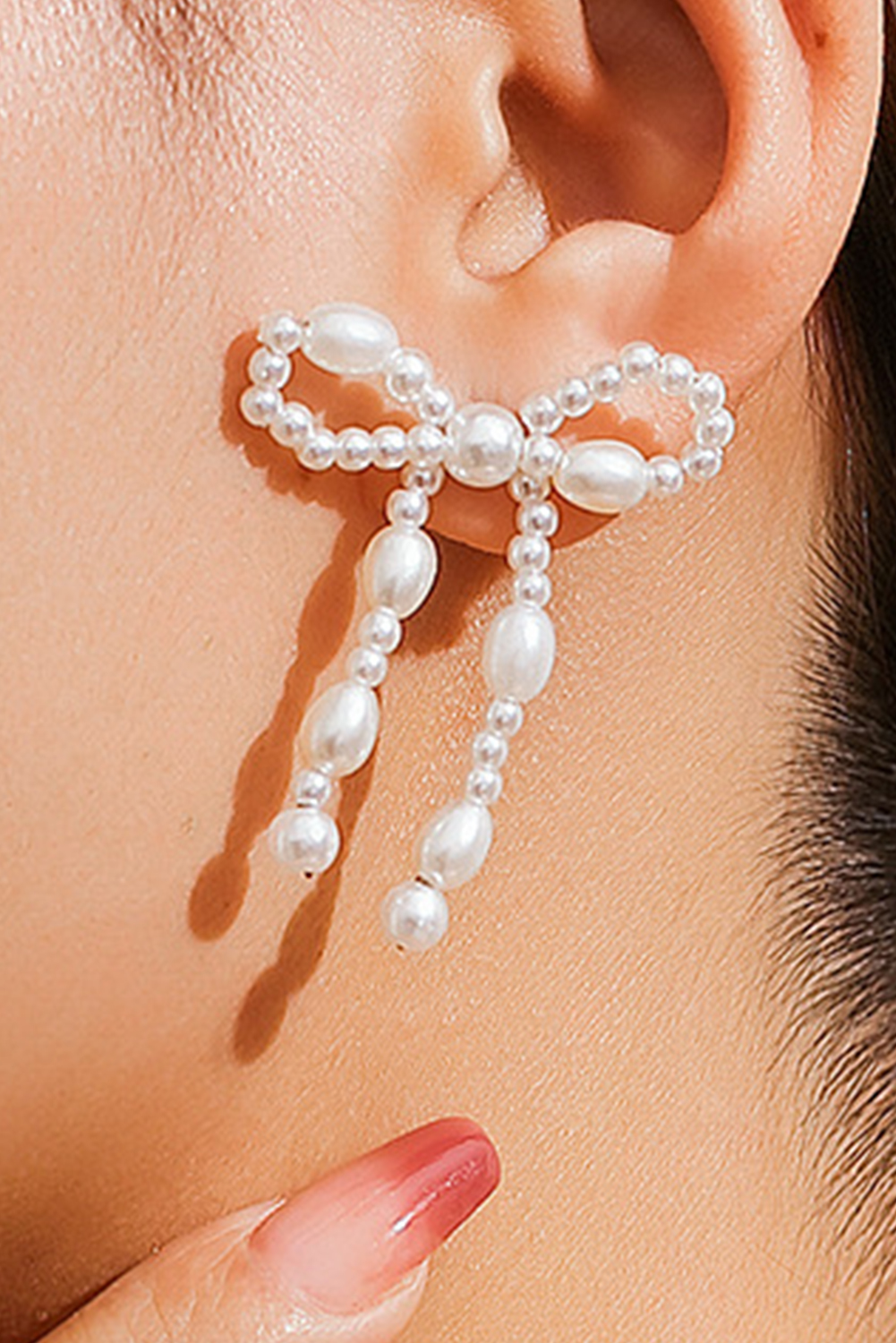 Gold Elegant Bow Design Plated Studded Earrings - loveforevers