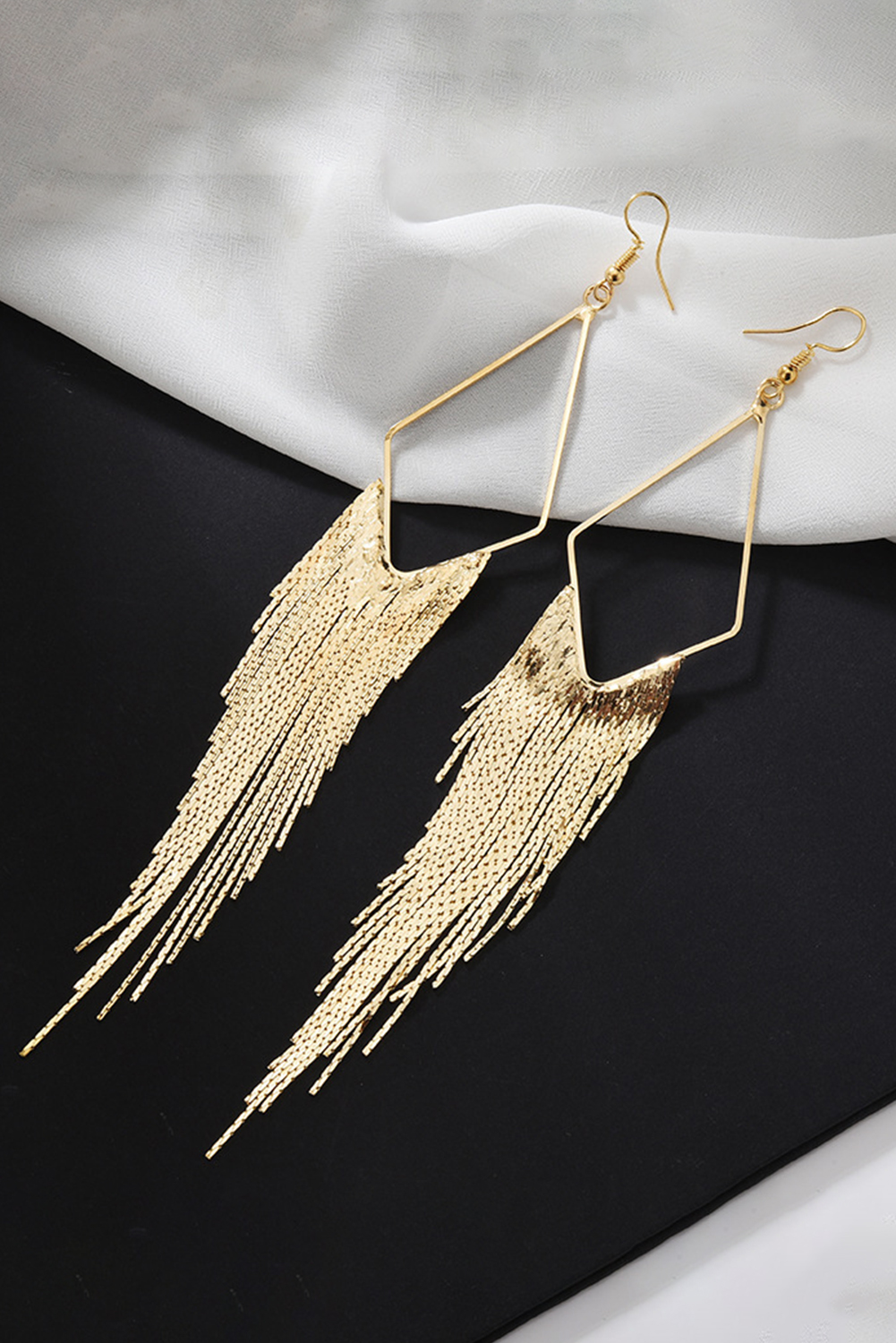 Gold Tassel Long Chain Dangle Earrings - loveforevers