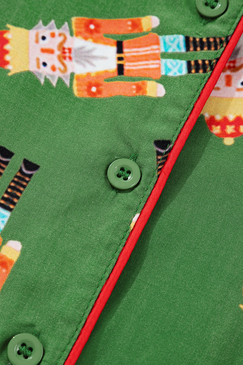 Green Christmas Candy Contrast Trim Bow Knot Silky 2pcs Pajama Set - loveforevers