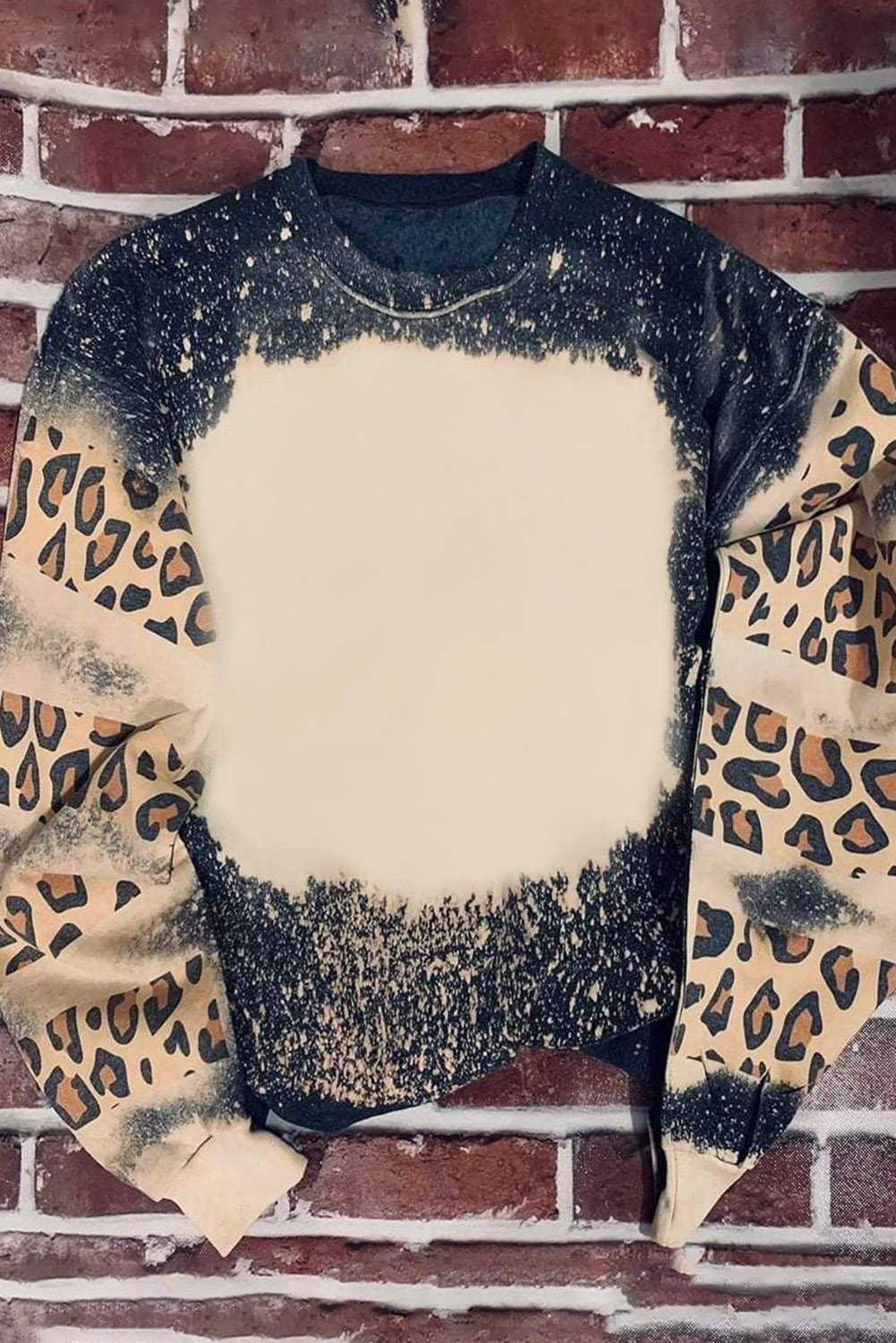 Fiery Red Tie Dye Leopard Drop Shoulder Sweatshirt - loveforevers