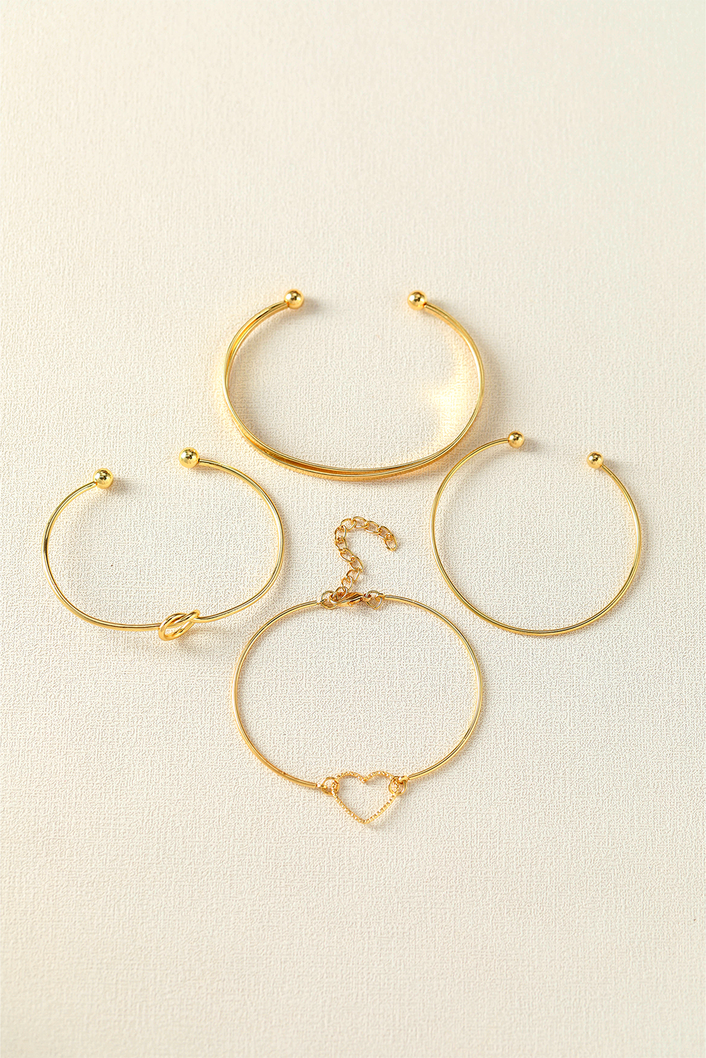 Gold Love Geometric Cross Plated Bracelet 4-piece Set - loveforevers