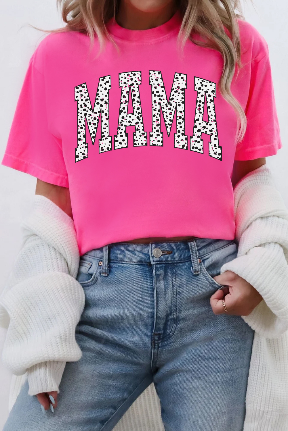 Rose Red Leopard MAMA Printed Crewneck Tee - loveforevers