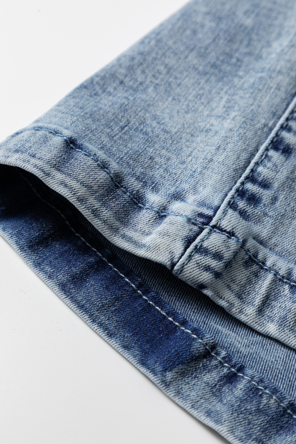 Ashleigh Blue Acid Wash Exposed Seam Drawstring Elastic Waistband Jeans - loveforevers