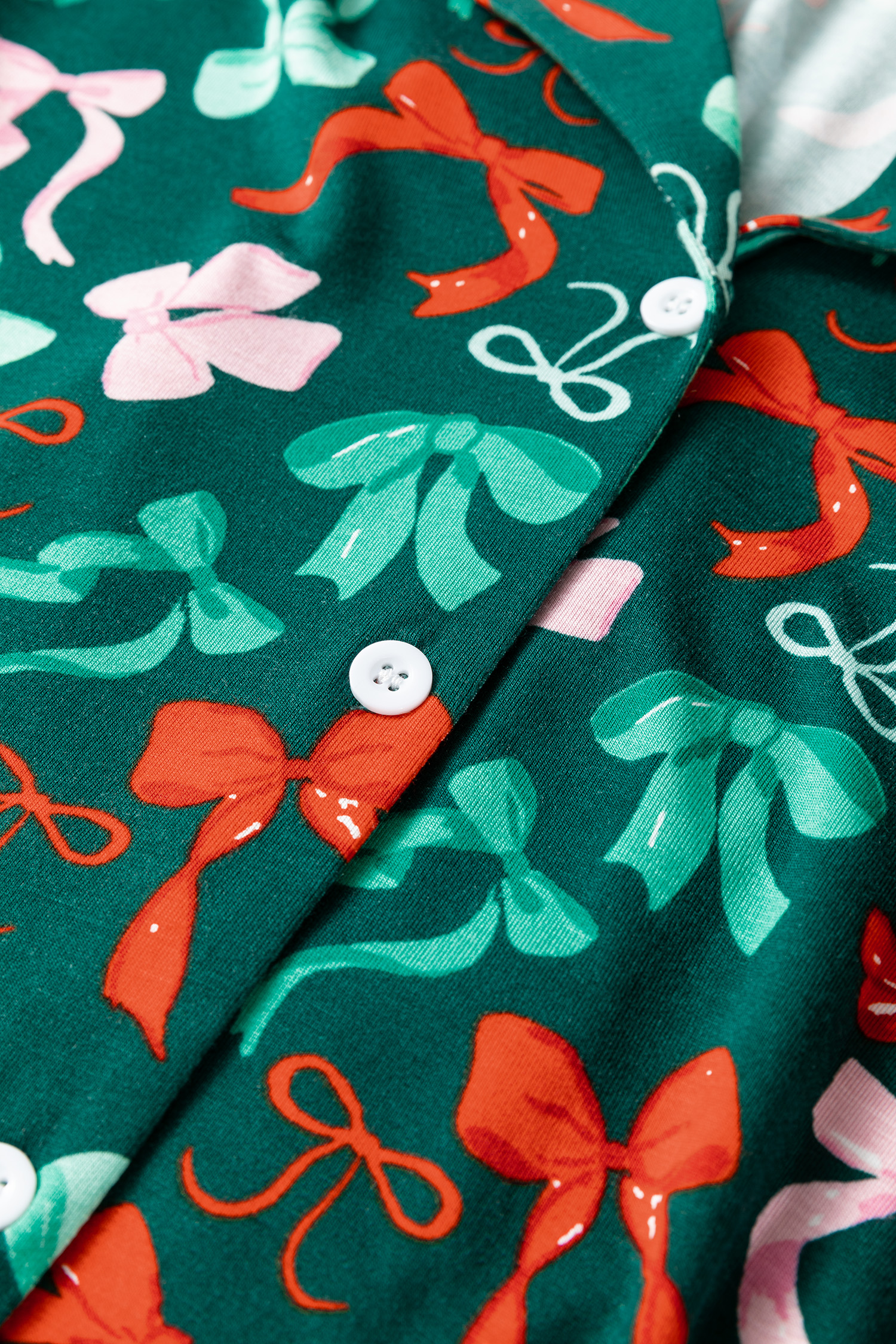 Green Festive Bow Print 2pcs Pajama Pant Set - loveforevers