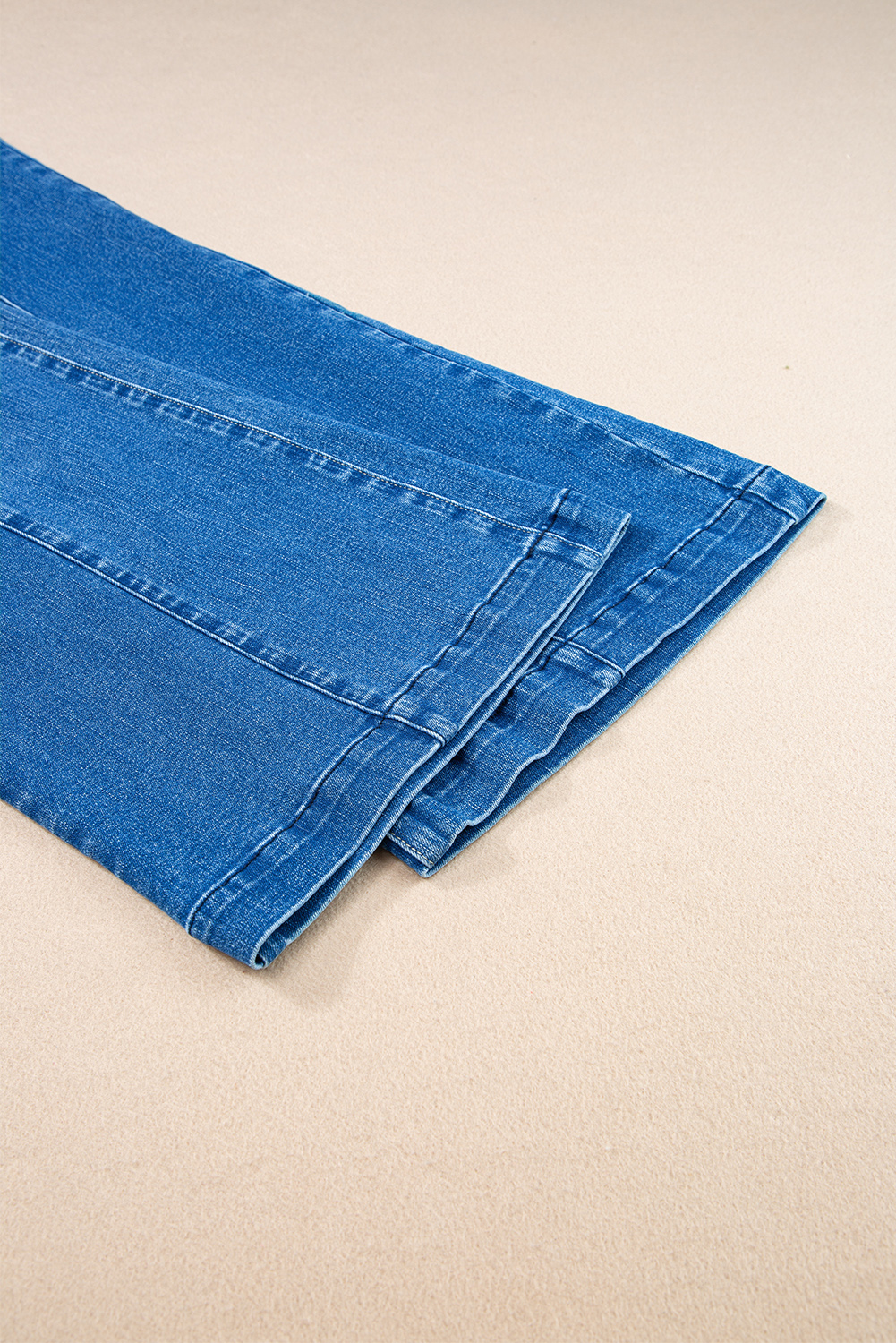 Black Plain Seam Detail Flared Bottom Ankle Length Jeans - loveforevers