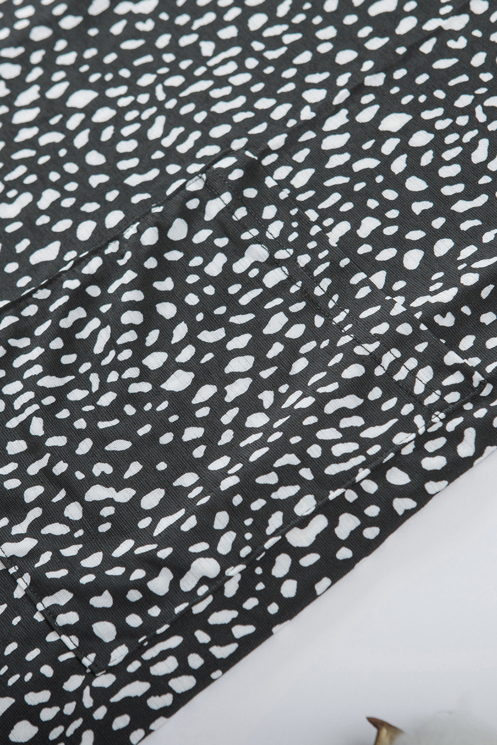 Black Leopard Print Side Pockets Tunic Top - loveforevers
