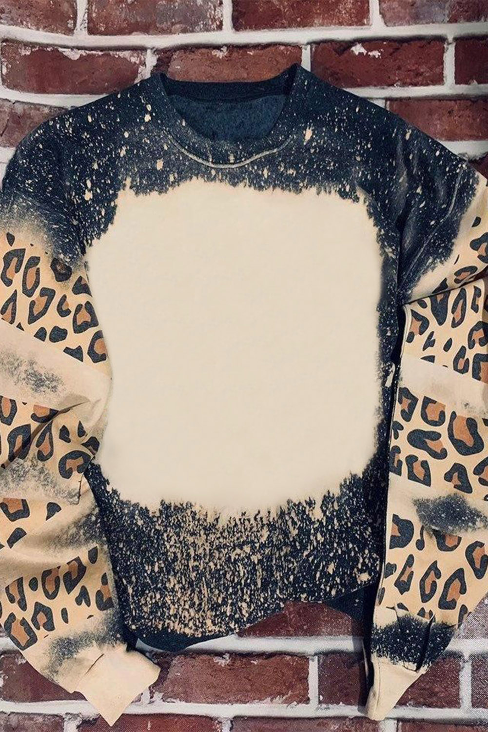 Fiery Red Tie Dye Leopard Drop Shoulder Sweatshirt - loveforevers