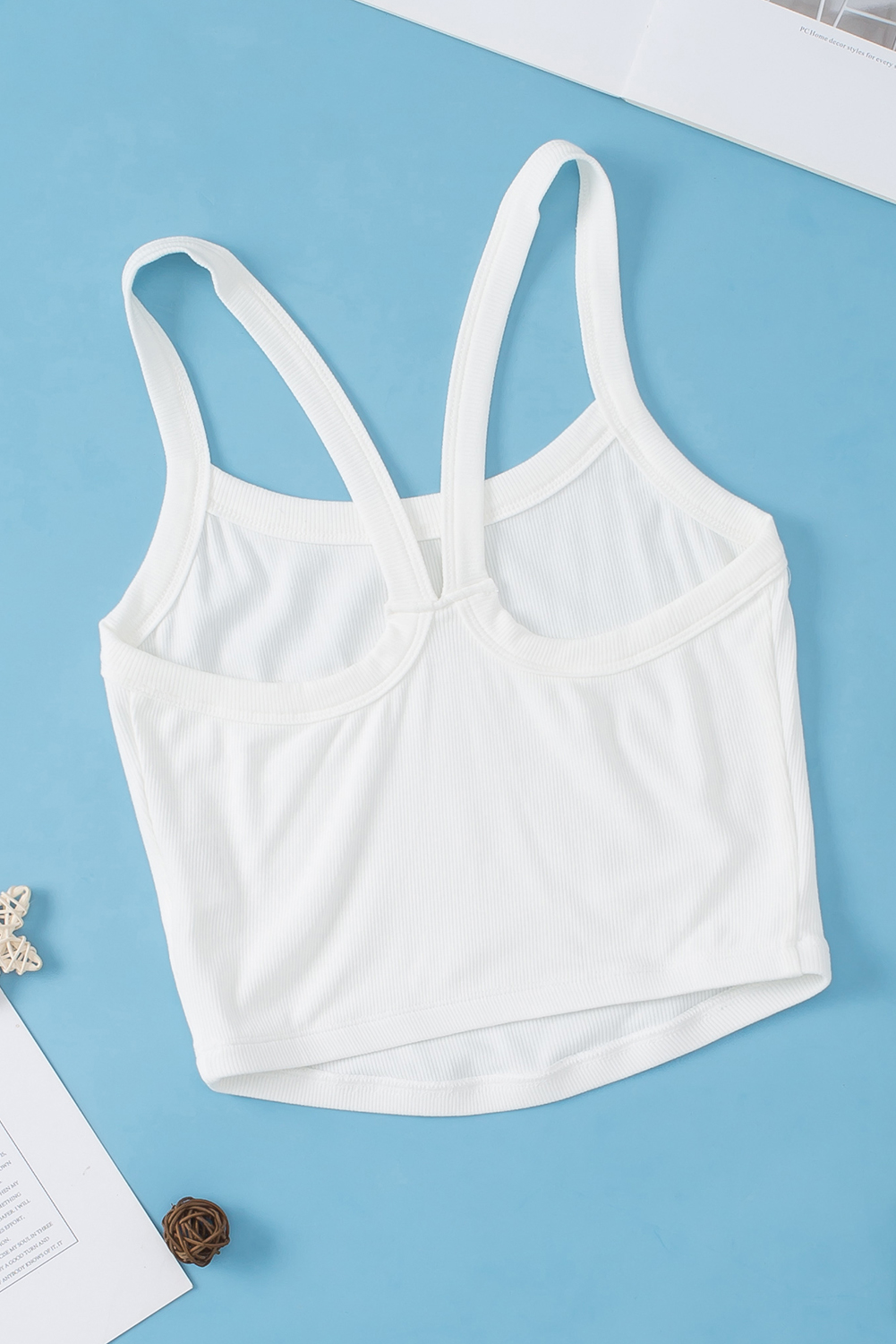 Bonbon Athletic Ribbed Cropped Cami Top - loveforevers
