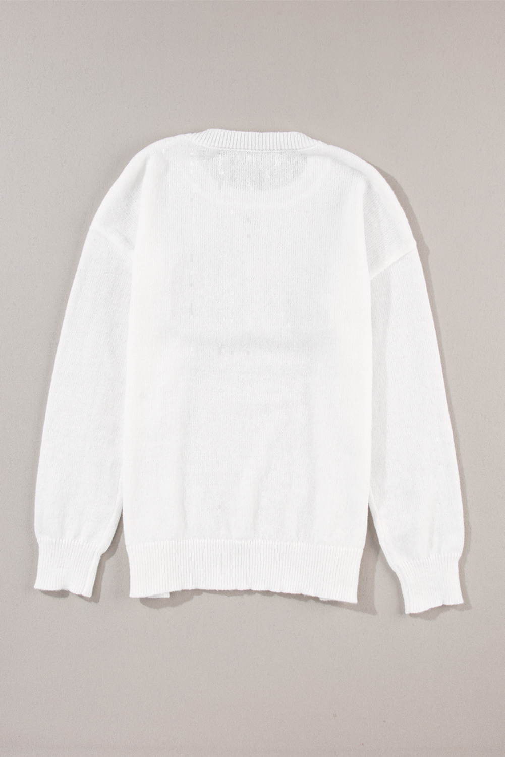 White Merry & Bright Round Neck Casual Sweater - loveforevers