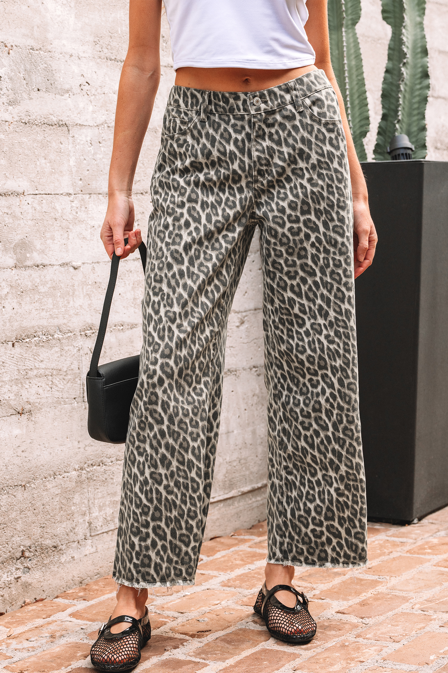 Yellow Leopard Straight Loose Leg Jeans - loveforevers