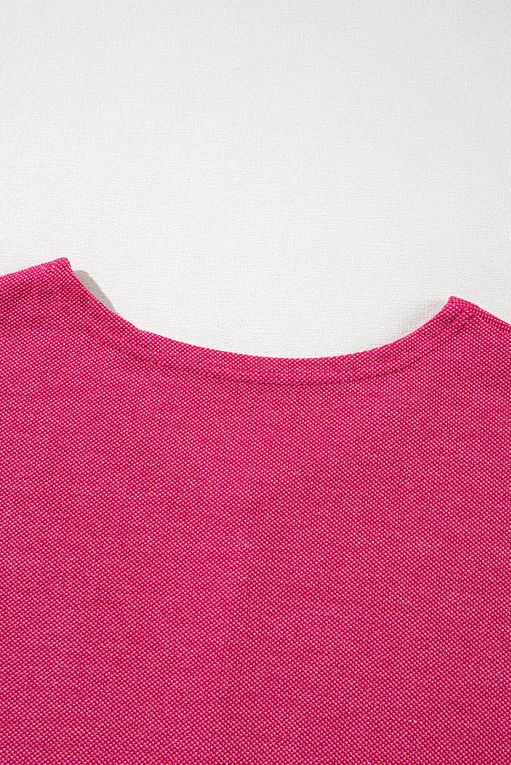 Rose Red Textured Long Sleeve V Neck Top - loveforevers