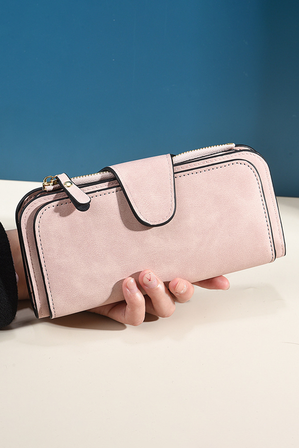 Pink PU Leather Multi-function Long Wallet - loveforevers