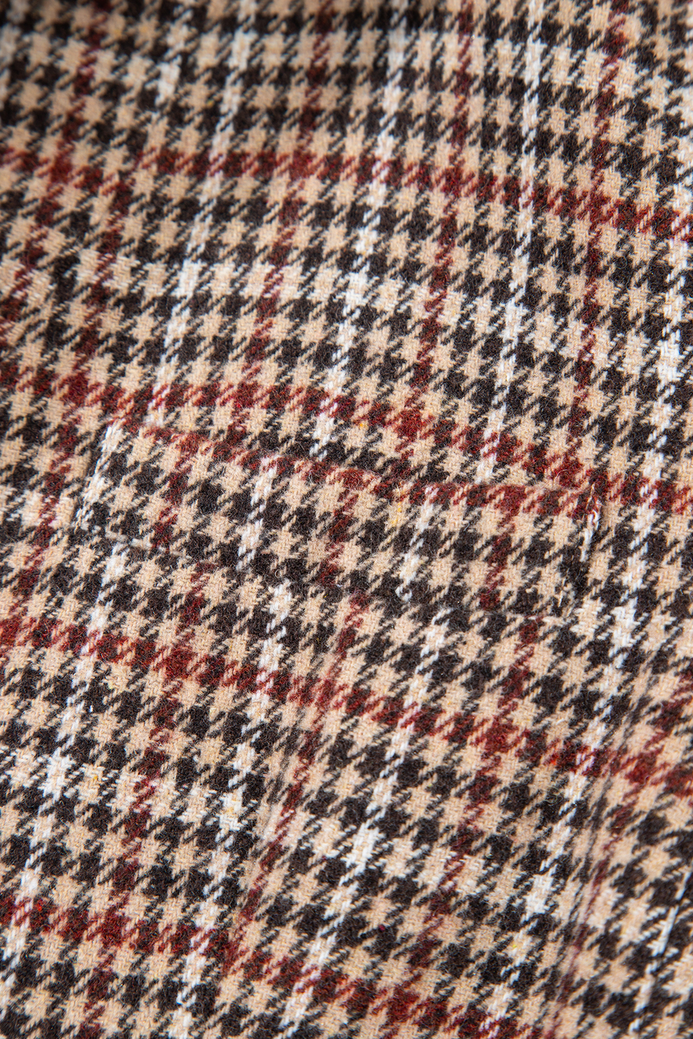 Brown Houndstooth Lapel Collar Blazer - loveforevers