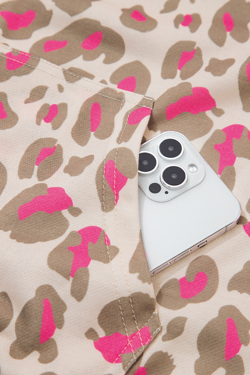 Rose Leopard Print Zip-up Hooded Sweatshirt - loveforevers