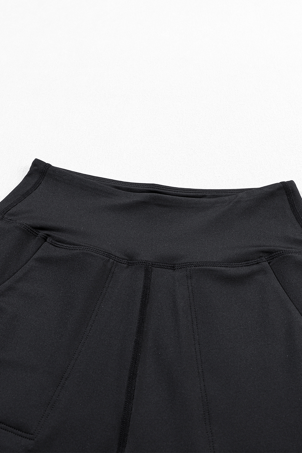 Black Exposed Seam High Waist Pocketed Joggers - loveforevers
