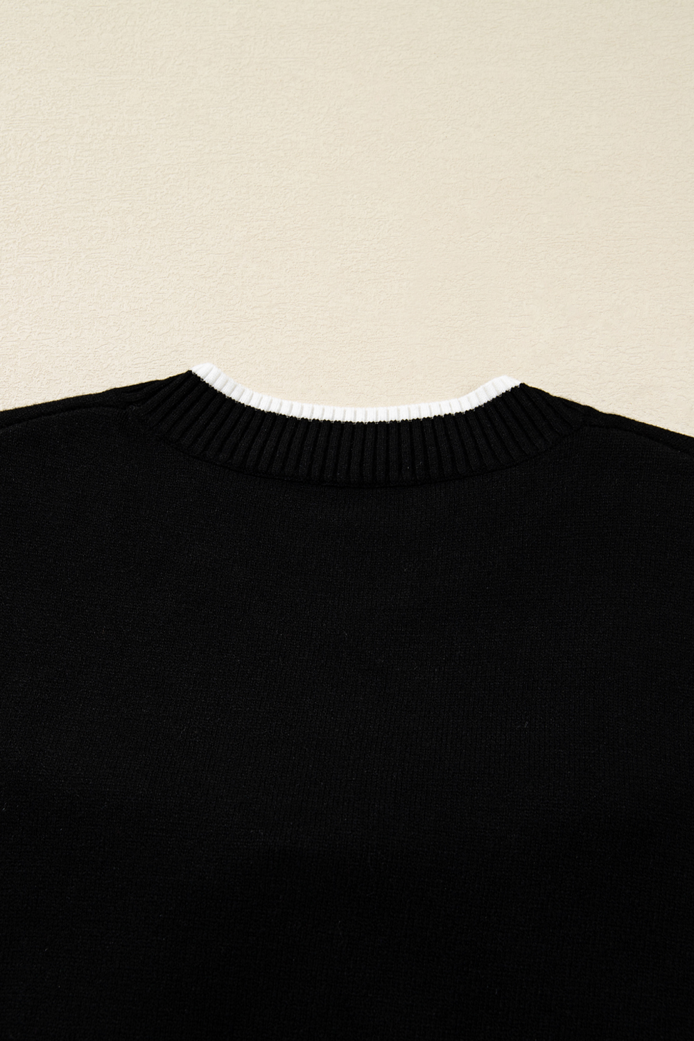 Black Contrast Trim Big Bow Accent Holiday Cropped Sweater - loveforevers