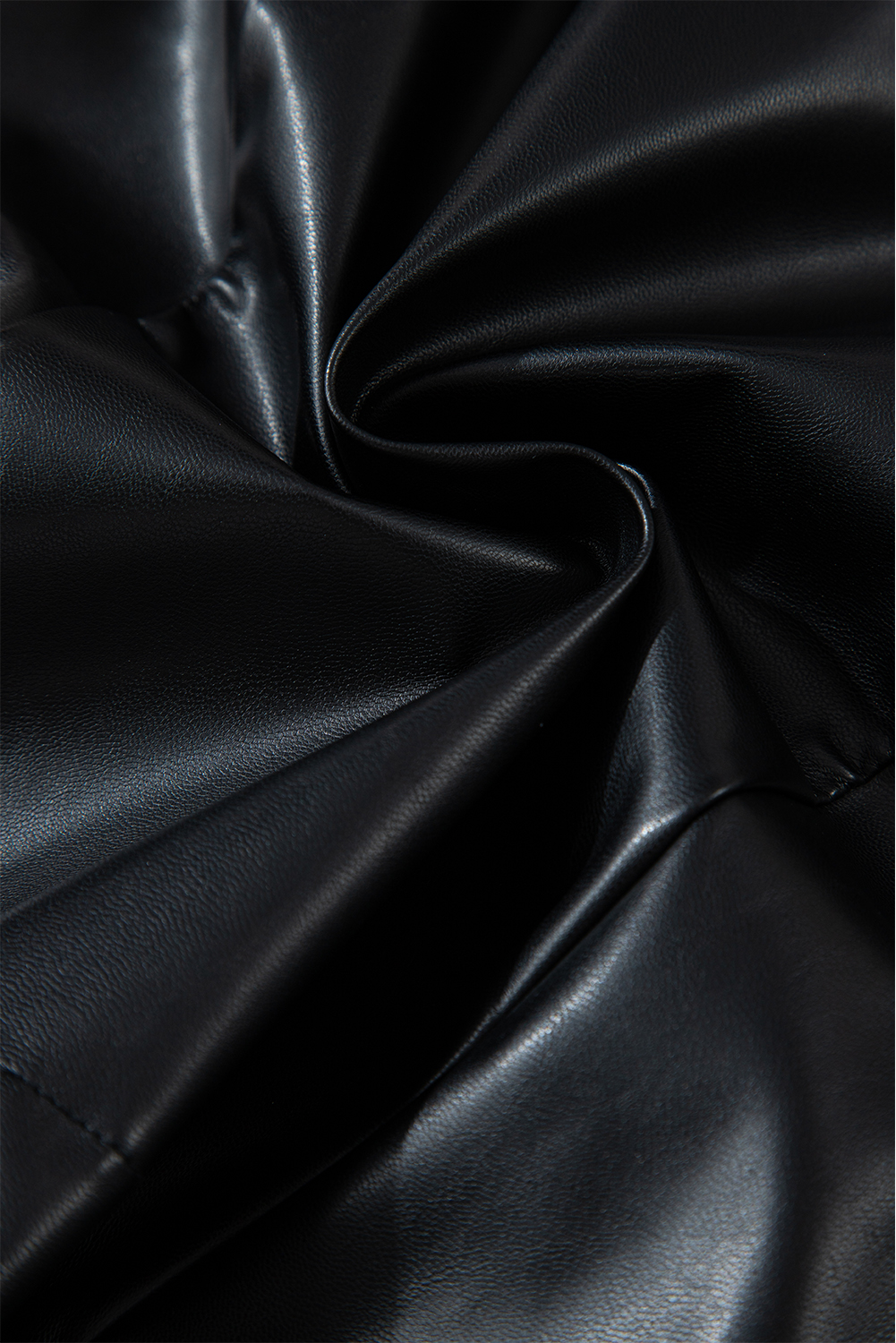 Black PU Leather Side Slits Slim Fit High Waist Mini Skirt - loveforevers