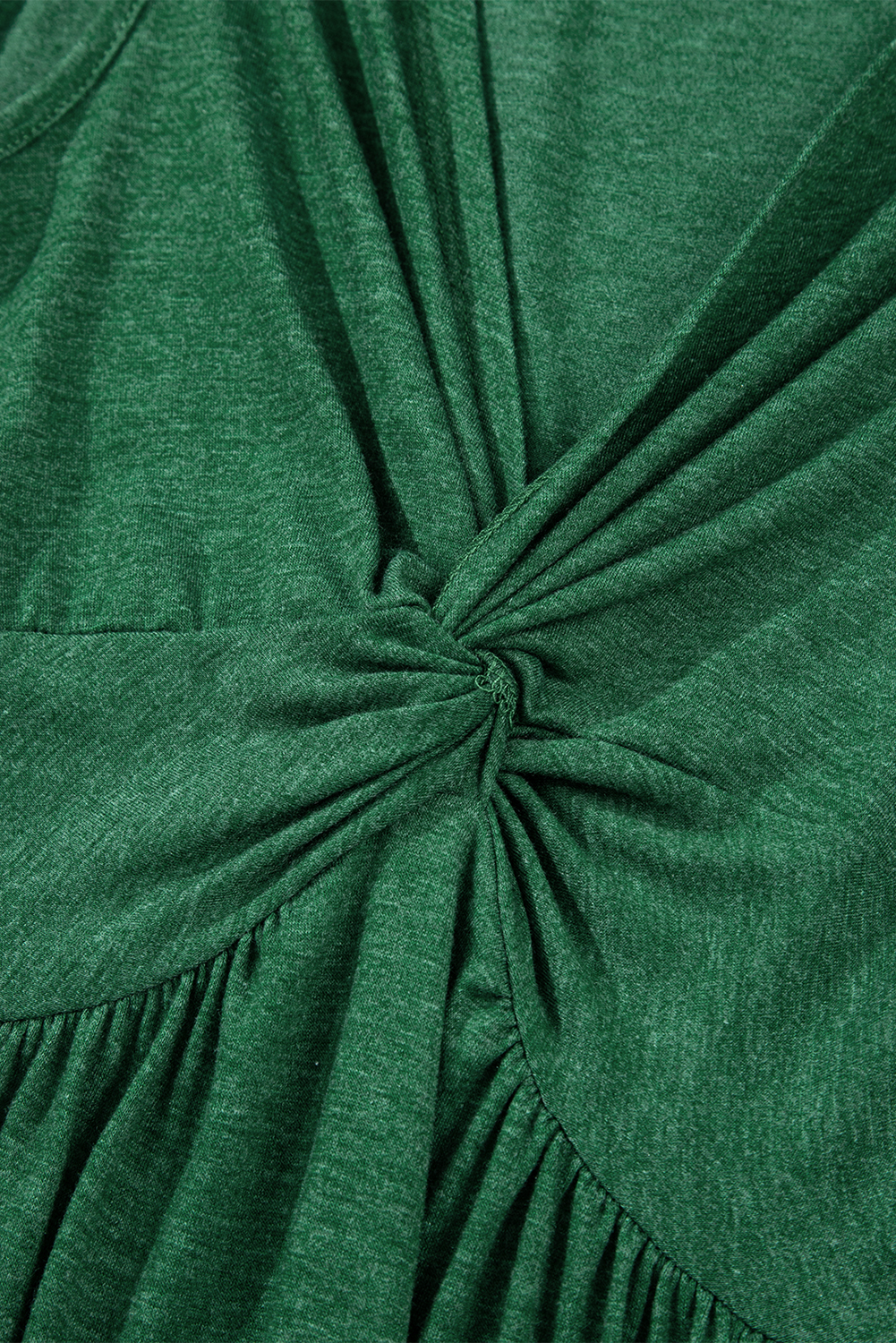 Blackish Green Twisted Bust V Neck Sleeveless Dress - loveforevers