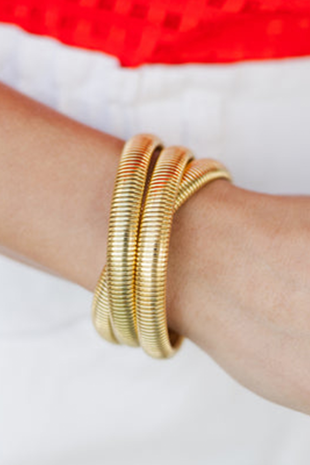 Gold 3 Layers Plated Chunky Alloy Bangle - loveforevers
