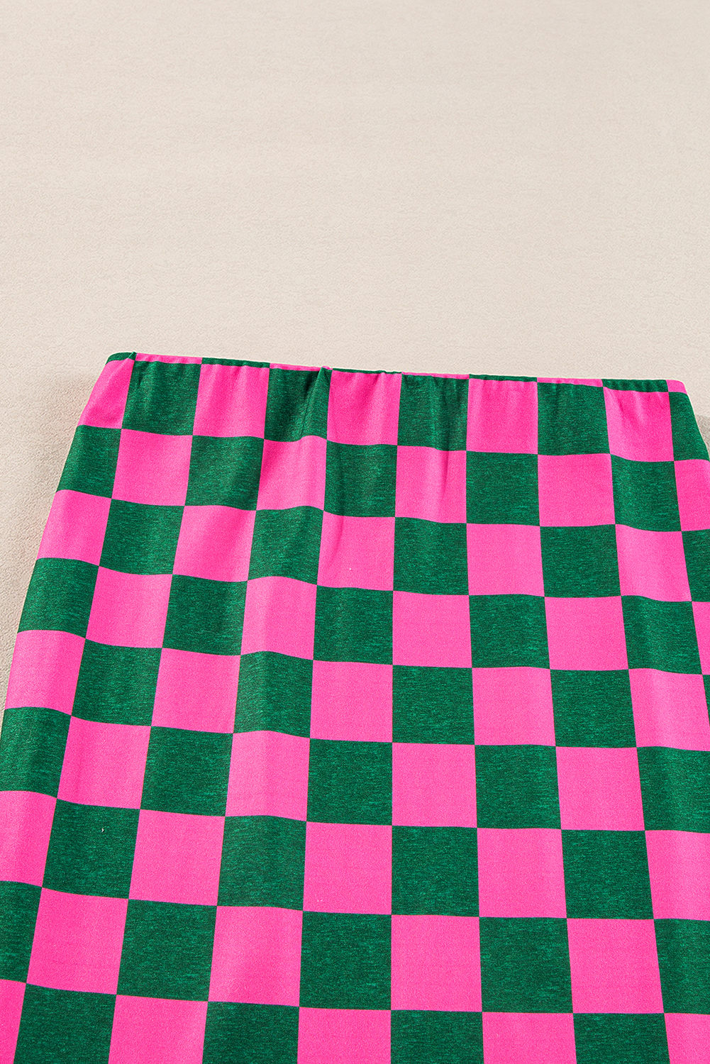 Black 2-Tone Checked Print High Waist Wide Leg Pants - loveforevers