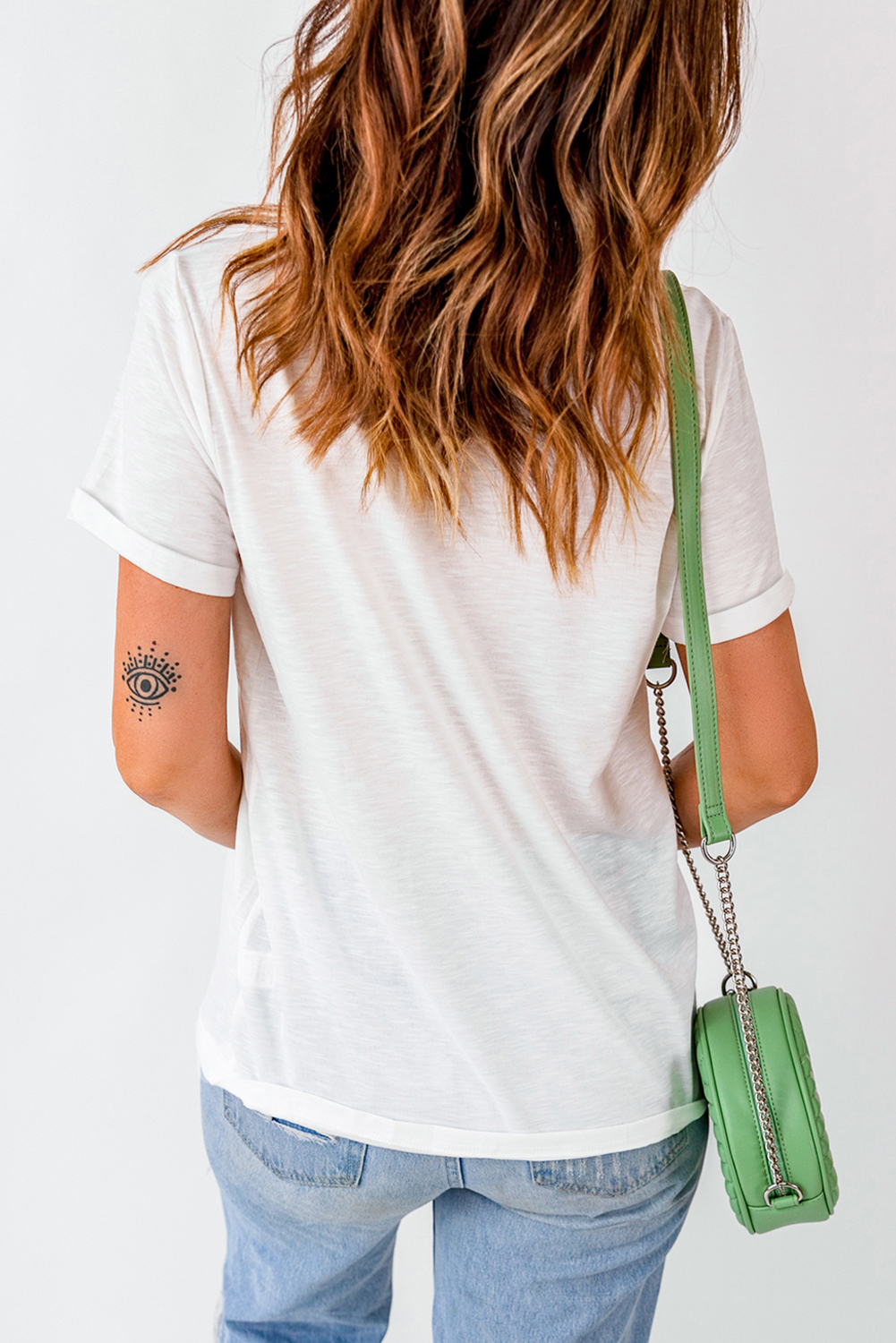 White Sequin mama Graphic Crewneck T Shirt - loveforevers