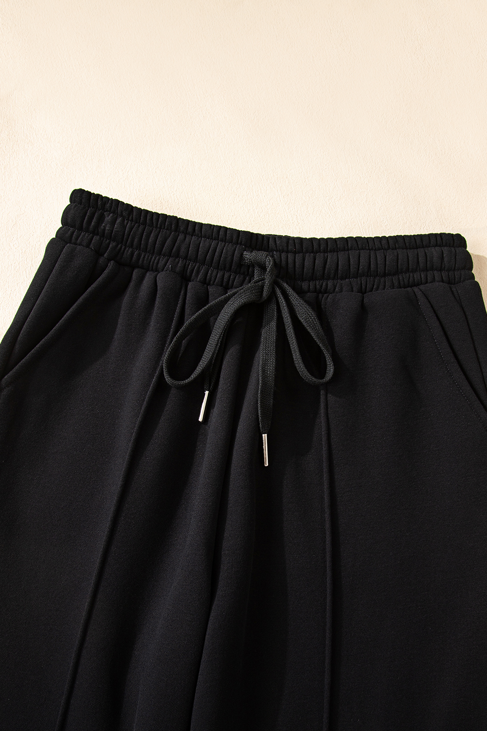 Dark Brown Solid Collared Sweatshirt and High Waist Pants Active Set - loveforevers