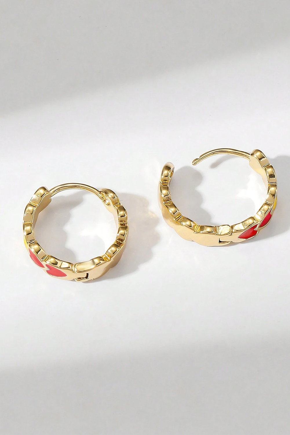 White Heart Shape Plated Alloy Small Hook Earrings - loveforevers