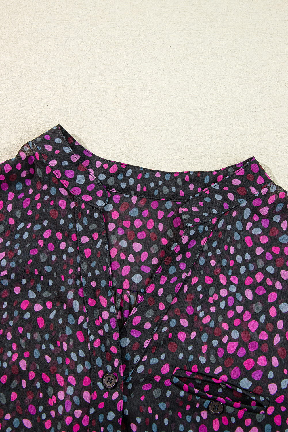 Grape Wine Polka Dot Printed Buttoned Casual Shirt - loveforevers