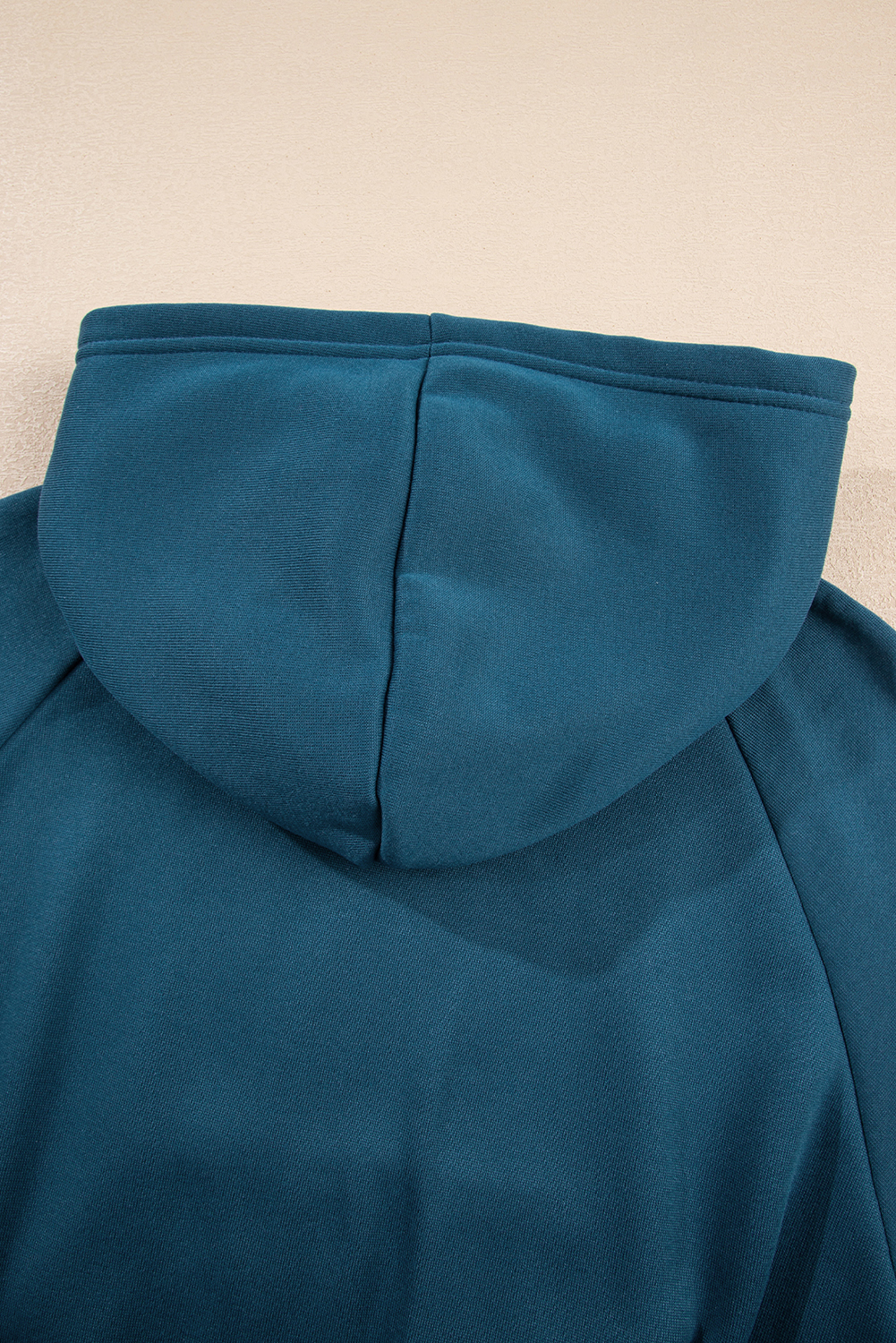 Peacock Blue Cozy Hooded Sweatshirt Drawstring Elastic Waistband Cargo Pant Set - loveforevers