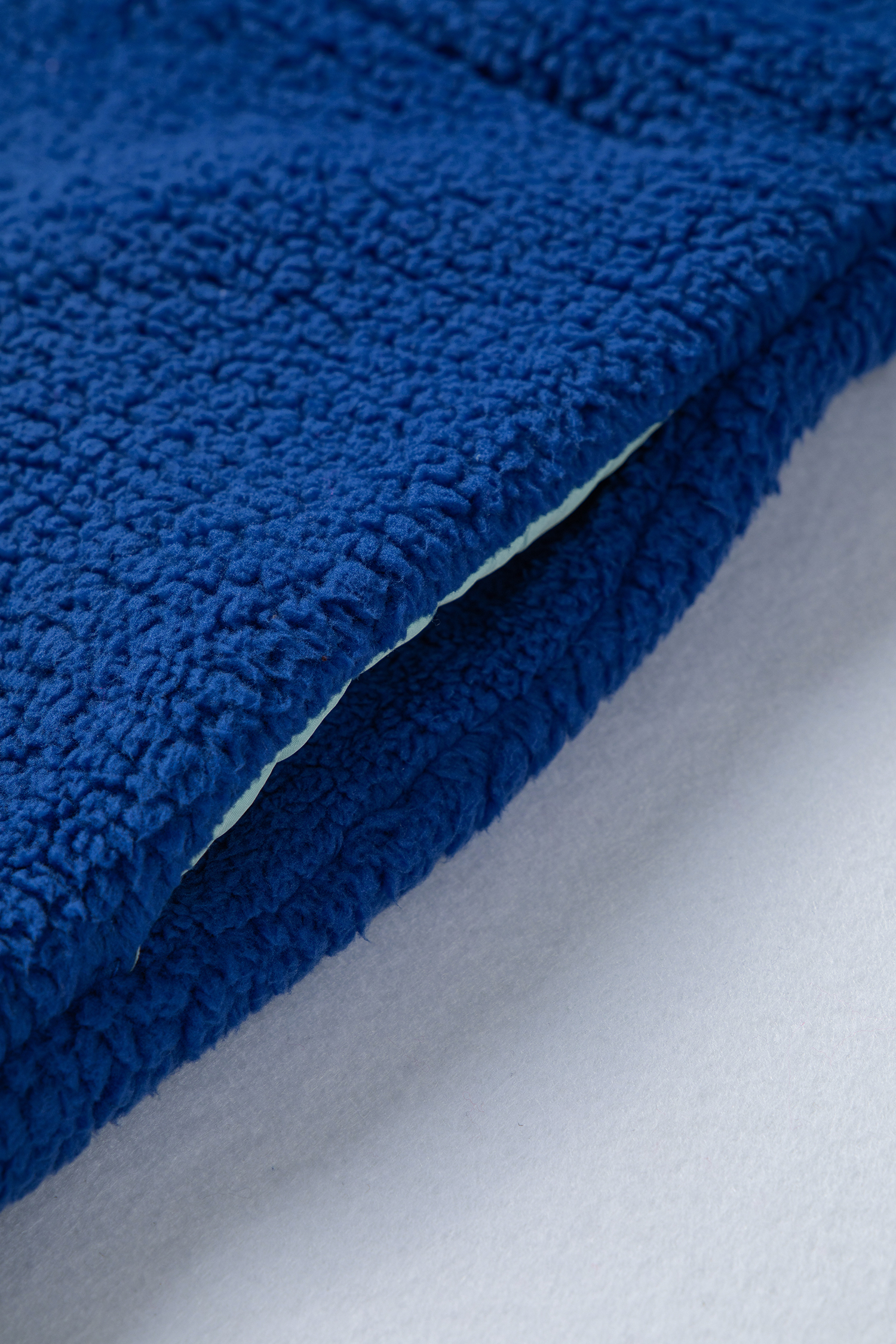 Sky Blue Sherpa Half Zip Contrast Trim Pullover Hoodie - loveforevers