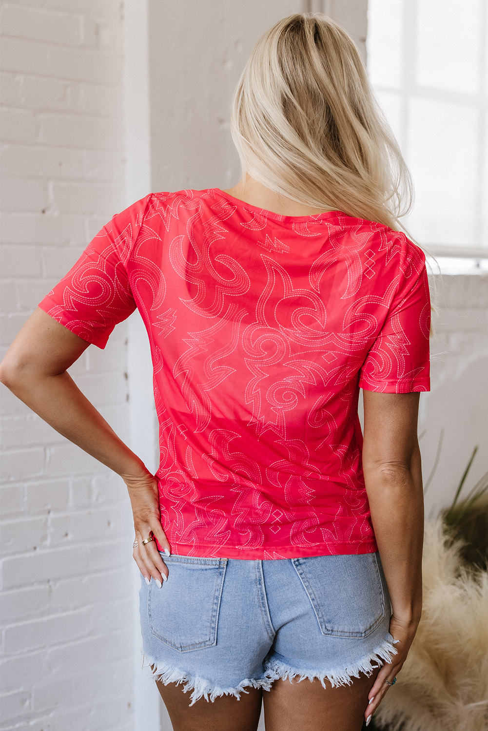 Red Western Girls Mesh T Shirt - loveforevers