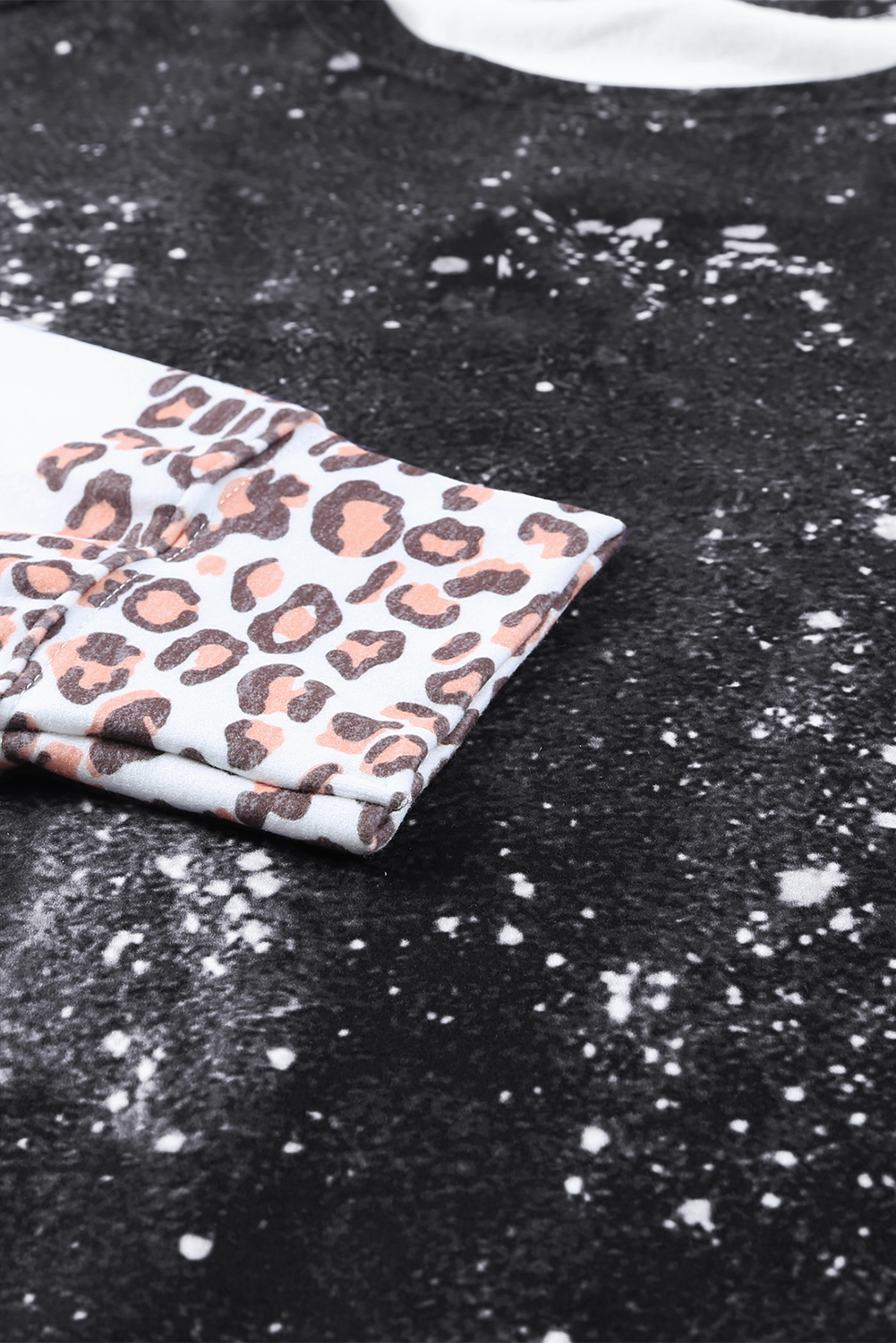 Fiery Red Leopard Bleached Pullover Sweatshirt - loveforevers