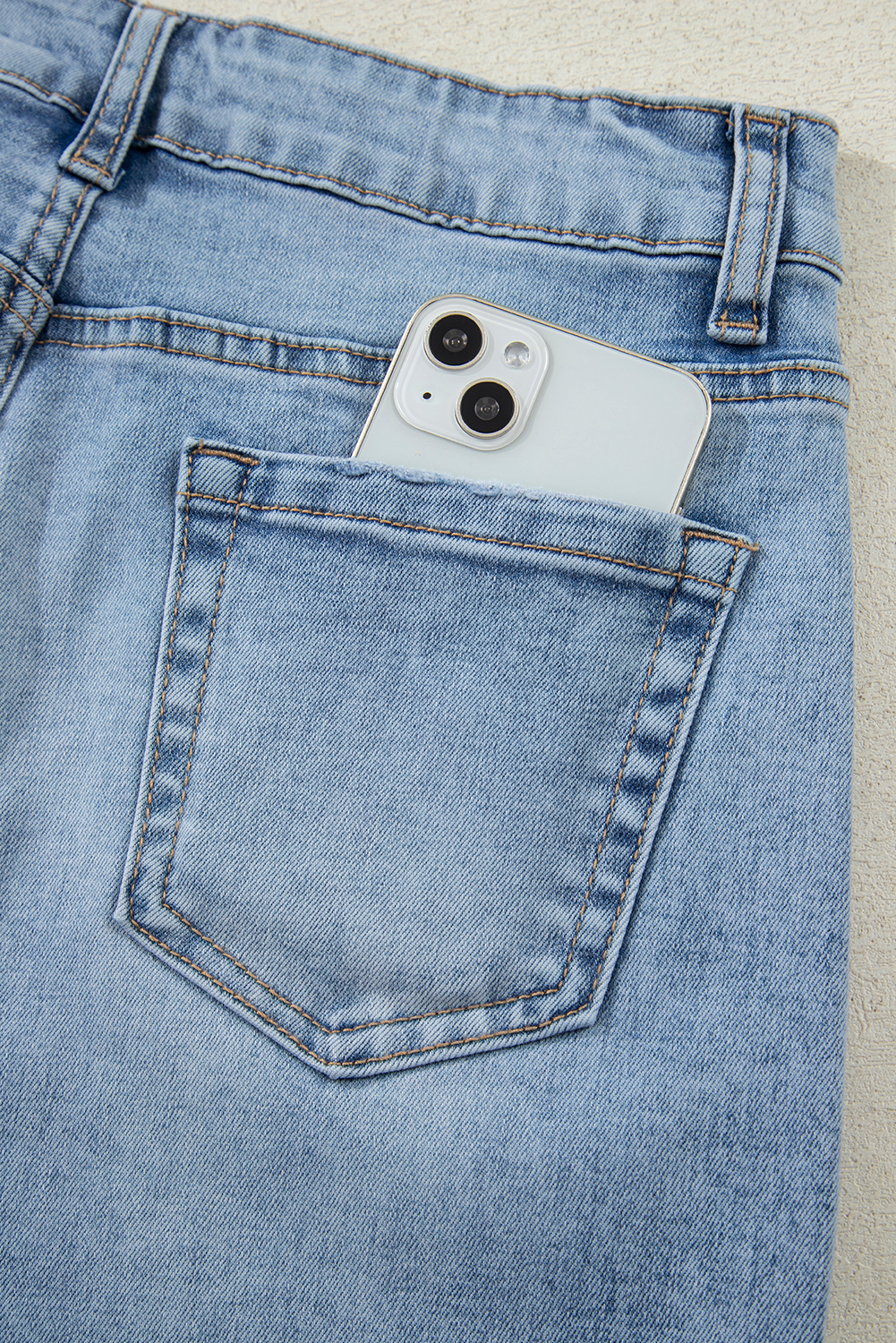 Myosotis Slit Leg High Rise Drawstring Casual Jeans - loveforevers