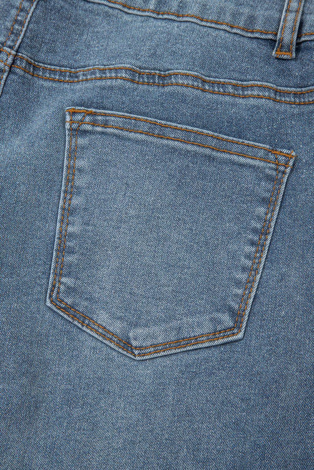 Dusk Blue 2 Button High Waist Piping Trim Bootcut Jeans - loveforevers