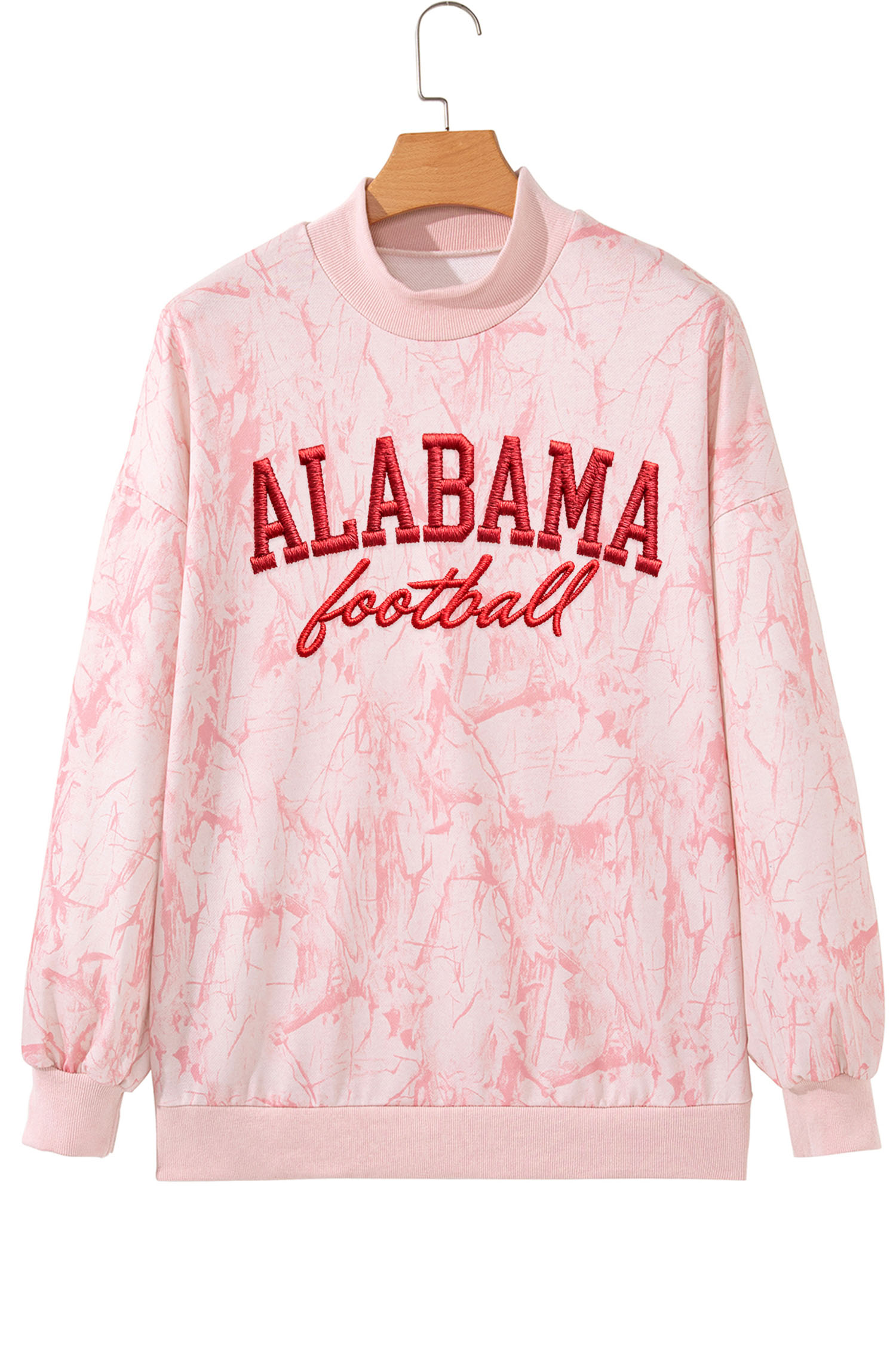Khaki TEXAS Embroidered Camo Mock Neck Sweatshirt - loveforevers