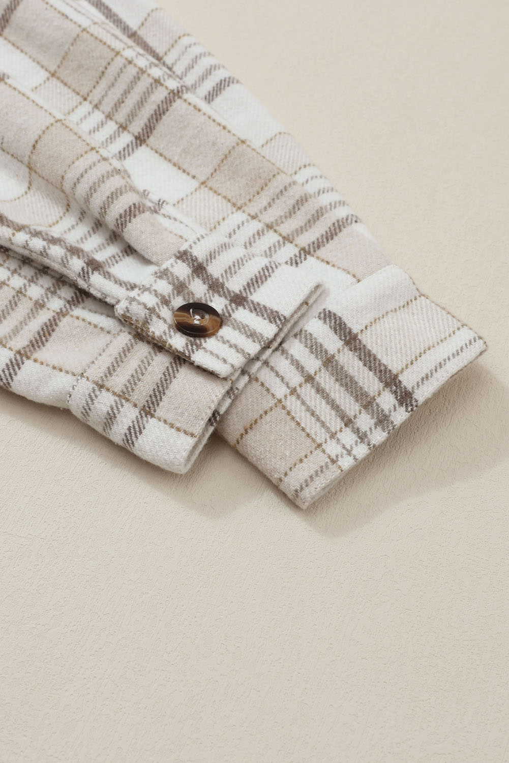 Khaki Plaid Removable Hood Buttoned Shacket - loveforevers