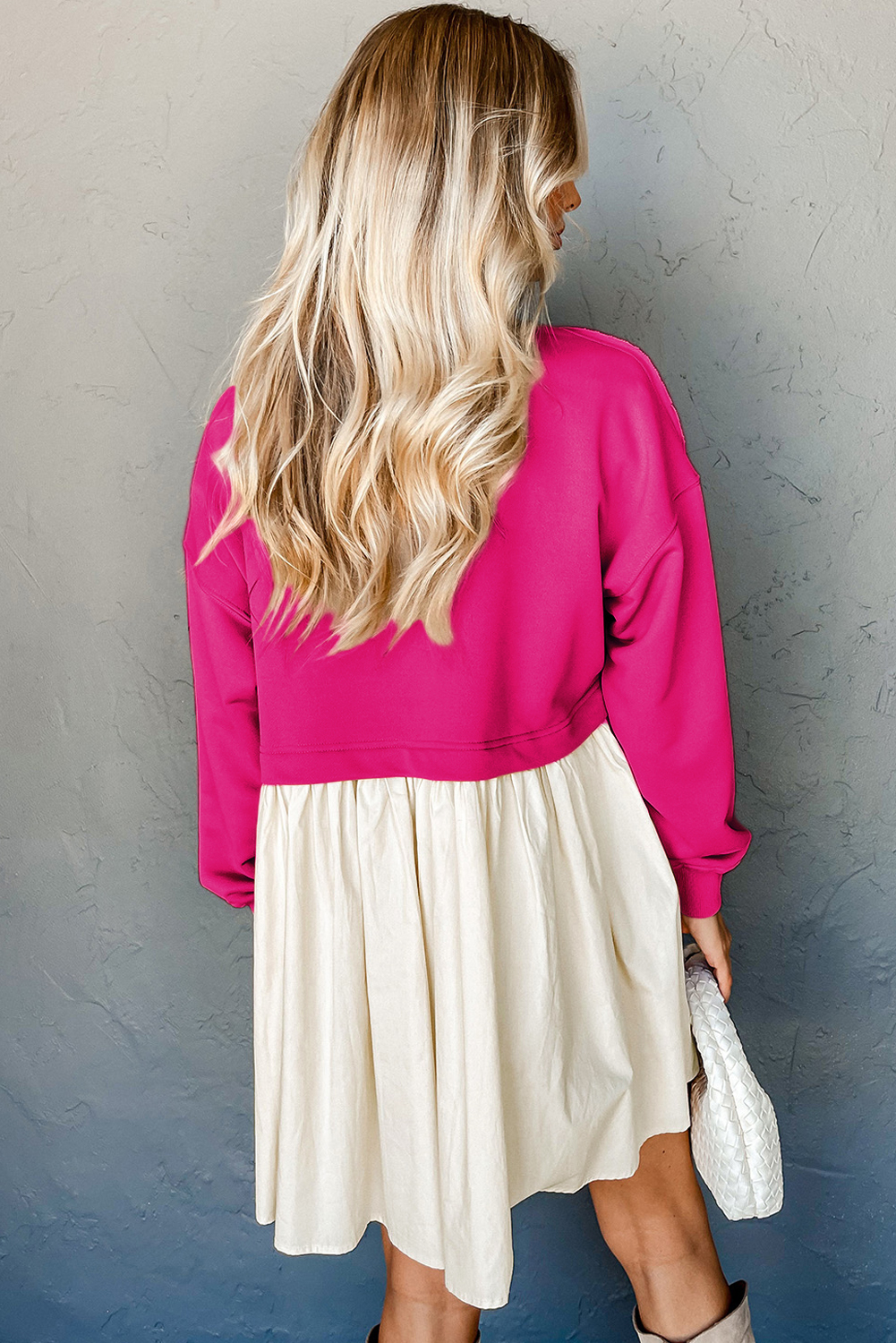 Pale Khaki Sweatshirt Poplin Mini Dress - loveforevers