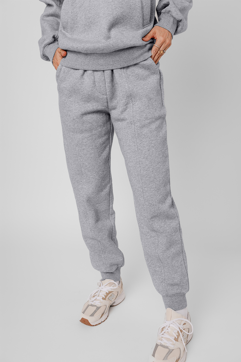 Navy Blue Solid Exposed Seams Hoodie and Joggers Activewear Set - loveforevers
