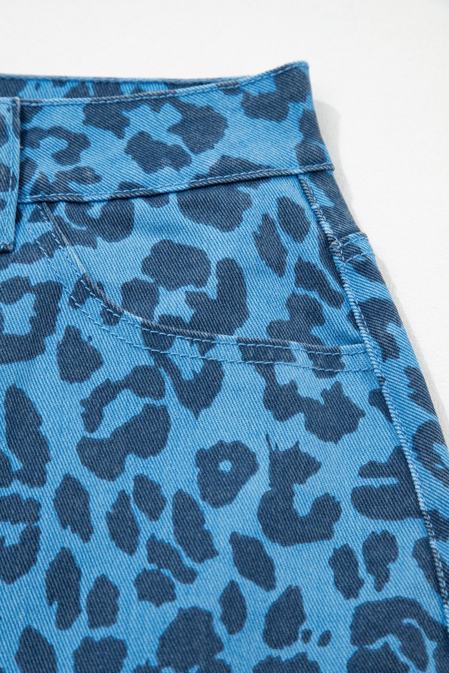Brown Leopard Denim Frayed Split Denim Midi Skirt - loveforevers