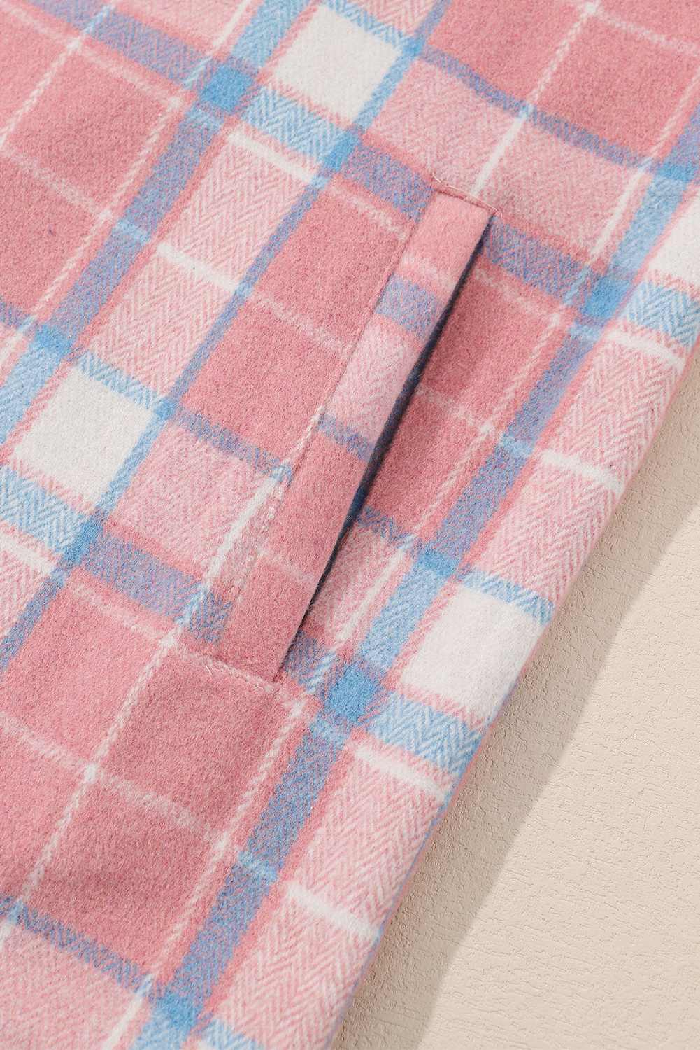 Pink Plaid Flap Pocket Flannel Shacket - loveforevers