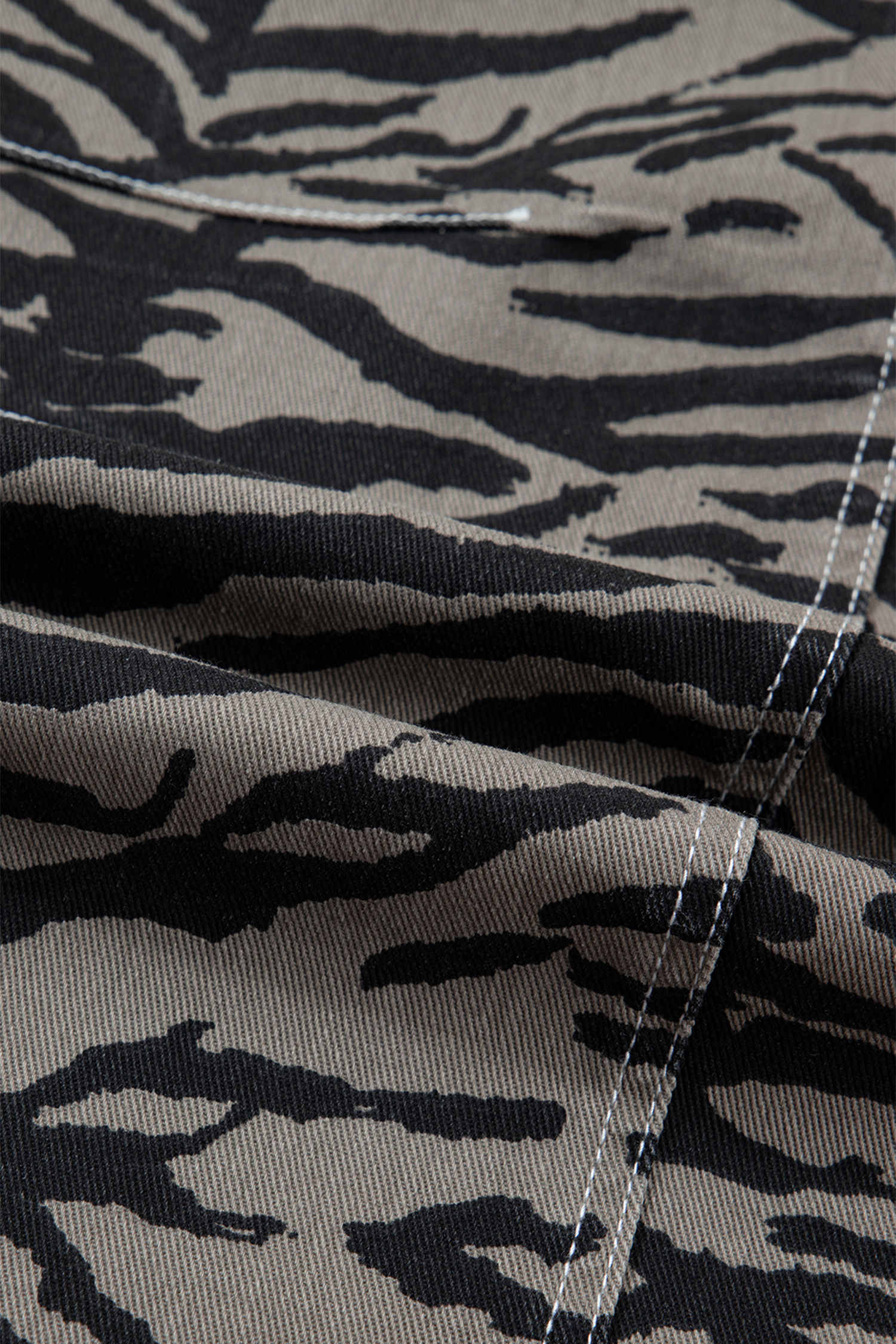 Gray Zebra Stripe Printed Wide Leg Jeans - loveforevers